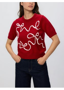 Reserved - Sweter z kokardkami - czerwony ze sklepu Reserved w kategorii Swetry damskie - zdjęcie 187557639