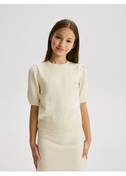 Reserved - Sweter z krótkim rękawem - złamana biel ze sklepu Reserved w kategorii Swetry dziewczęce - zdjęcie 187557866