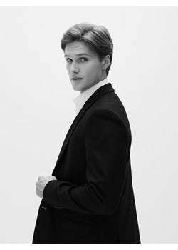 Reserved - Marynarka slim fit z wiskozą - granatowy ze sklepu Reserved w kategorii Marynarki męskie - zdjęcie 187557917