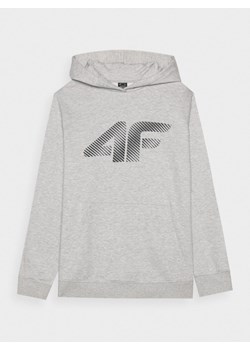 Męska bluza dresowa nierozpinana z kapturem 4F 4FWMM00TSWSM1766 - szara ze sklepu Sportstylestory.com w kategorii Bluzy męskie - zdjęcie 187557997