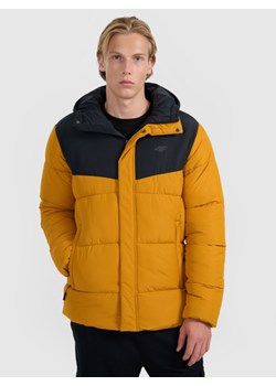 Męska kurtka puchowa 4F 4FRAW25TDJAM0795 - żółta ze sklepu Sportstylestory.com w kategorii Kurtki męskie - zdjęcie 187558227