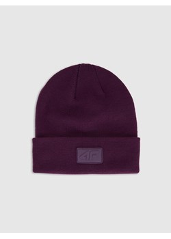 Czapka beanie uniseks 4F 4FRAW25ACAPU0809 - fioletowa ze sklepu Sportstylestory.com w kategorii Czapki zimowe damskie - zdjęcie 187558278