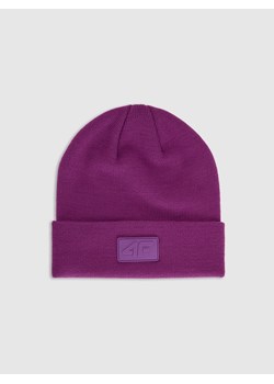 Czapka beanie uniseks 4F 4FRAW25ACAPU0809 - różowa ze sklepu Sportstylestory.com w kategorii Czapki zimowe męskie - zdjęcie 187558285