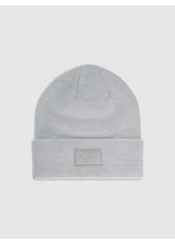 Czapka beanie uniseks 4F 4FRAW25ACAPU0809 - szara ze sklepu Sportstylestory.com w kategorii Czapki zimowe męskie - zdjęcie 187558288