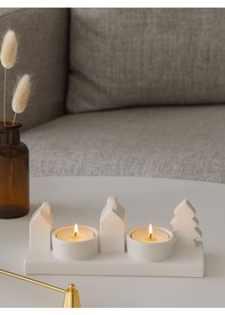 Sinsay - Świecznik ceramiczny - biały ze sklepu Sinsay w kategorii Dekoracje bożonarodzeniowe - zdjęcie 187559298