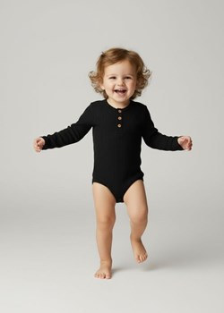 Sinsay - Bawełniane body z ozdobnymi guzikami - czarny ze sklepu Sinsay w kategorii Body niemowlęce - zdjęcie 187559308