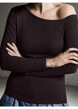 Sinsay - Bluzka z asymetrycznym dekoltem - brązowy ze sklepu Sinsay w kategorii Bluzki damskie - zdjęcie 187559325