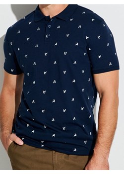 Sinsay - Bawełniana koszulka polo - granatowy ze sklepu Sinsay w kategorii T-shirty męskie - zdjęcie 187559366