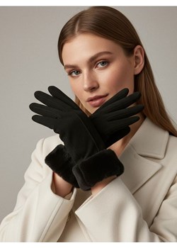 Sinsay - Rękawiczki z futerkiem ozdobnym - czarny ze sklepu Sinsay w kategorii Rękawiczki damskie - zdjęcie 187559395