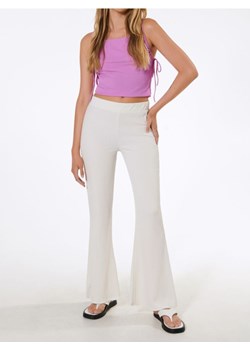 Sinsay - Spodnie wide leg - kremowy ze sklepu Sinsay w kategorii Spodnie damskie - zdjęcie 187559425