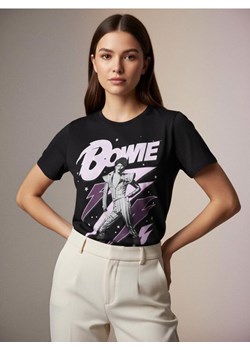 Sinsay - Bawełniana koszulka z nadrukiem David Bowie - czarny ze sklepu Sinsay w kategorii Bluzki damskie - zdjęcie 187559445