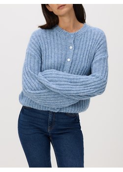 Reserved - Kardigan z ozdonym splotem - niebieski ze sklepu Reserved w kategorii Swetry damskie - zdjęcie 187561207