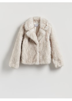 Reserved - Sztuczne futerko z kołnierzem - złamana biel ze sklepu Reserved w kategorii Futra damskie - zdjęcie 187561278