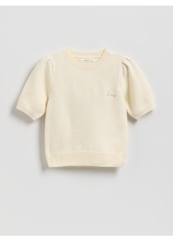 Reserved - Sweter z krótkim rękawem - złamana biel ze sklepu Reserved w kategorii Swetry dziewczęce - zdjęcie 187561316
