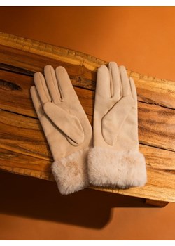 Sinsay - Rękawiczki z futerkiem sztucznym - beżowy ze sklepu Sinsay w kategorii Rękawiczki damskie - zdjęcie 187561647