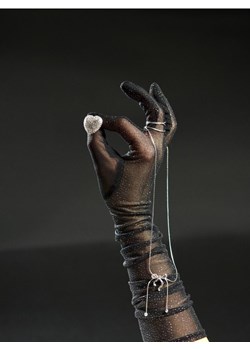 Sinsay - Długie rękawiczki z kryształkami - czarny ze sklepu Sinsay w kategorii Rękawiczki damskie - zdjęcie 187561659