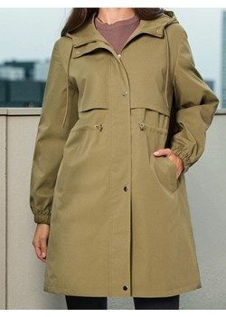 Sinsay - Parka z kapturem i ściągaczem w talii - zielony ze sklepu Sinsay w kategorii Parki damskie - zdjęcie 187561667