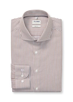 OLYMP Koszula "Level 5" - Body fit - w kolorze biało-jasnobrązowym ze sklepu Limango Polska w kategorii Koszule męskie - zdjęcie 187562497
