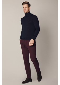 Spodnie Bordowe Chino z Bawełną Monaco ze sklepu Lancerto S.A. w kategorii Spodnie męskie - zdjęcie 187563608