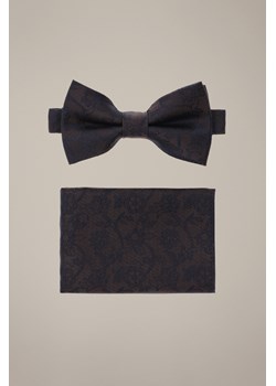 Mucha Brązowo-Granatowa Plus Poszetka w Kwiaty ze sklepu Lancerto S.A. w kategorii Muchy - zdjęcie 187563616