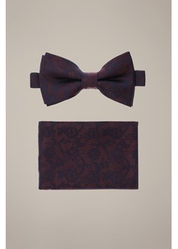 Mucha Bordowo-Granatowa Plus Poszetka w Kwiaty ze sklepu Lancerto S.A. w kategorii Muchy - zdjęcie 187563617