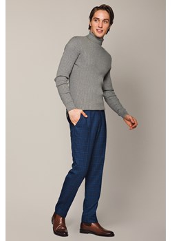 Spodnie Granatowe z Wełną w Kratę w Kant Peroj ze sklepu Lancerto S.A. w kategorii Spodnie męskie - zdjęcie 187563628