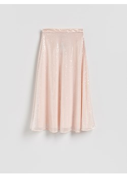 Reserved - Spódnica midi z cekinami - różowy ze sklepu Reserved w kategorii Spódnice - zdjęcie 187563878