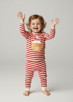 Sinsay - Bawełniana koszulka z nadrukiem świątecznym - kremowy ze sklepu Sinsay w kategorii Odzież dla niemowląt - zdjęcie 187564619