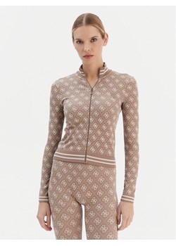 Guess Bluza V5BP08 K2000 Brązowy Slim Fit ze sklepu MODIVO w kategorii Bluzy damskie - zdjęcie 187565335