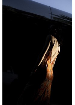 Floral Twisted Ankle Dress - Orange Haze ze sklepu Surf Inc w kategorii Sukienki - zdjęcie 187568335