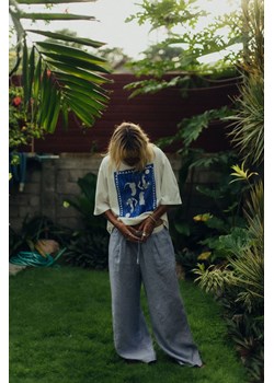 Lazy Linen Pants - Royal Blue ze sklepu Surf Inc w kategorii Spodnie damskie - zdjęcie 187570199