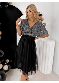 sukienka fontelles srebrno-czarna one size ze sklepu UBRA w kategorii Sukienki - zdjęcie 187573469