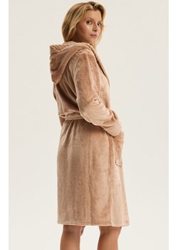 Esotiq szlafrok damski z kapturem Cessena 43938-82X, Kolor beżowy, Rozmiar L/XL, Esotiq ze sklepu Intymna w kategorii Szlafroki damskie - zdjęcie 187573519