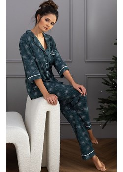 Sensis rozpinana piżama damska Sydney, Kolor zielony-wzór, Rozmiar S, SENSIS ze sklepu Intymna w kategorii Piżamy damskie - zdjęcie 187573579