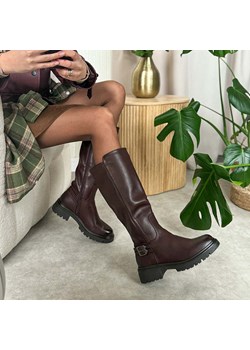 Bordowe kozaki damskie M.Daszyński 2508-3 ze sklepu suzana.pl w kategorii Kozaki damskie - zdjęcie 187574535