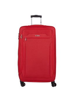 czerwona walizka duża materiałowa miękka 80 cm  z poszerzeniem ze sklepu Słoń Torbalski w kategorii Walizki - zdjęcie 187574685