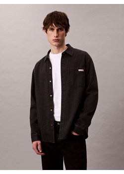 Calvin Klein Jeans Męska koszula dżinsowa Mężczyźni Regular Fit Bawełna czarny jednolity ze sklepu vangraaf w kategorii Koszule męskie - zdjęcie 187574747
