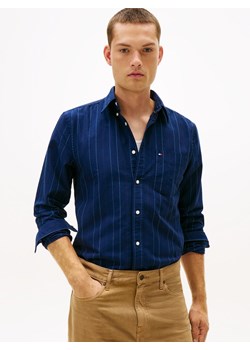 Tommy Hilfiger Męska koszula casual Mężczyźni Regular Fit Bawełna granatowy w paski ze sklepu vangraaf w kategorii Koszule męskie - zdjęcie 187574756