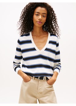 Tommy Jeans Sweter damski Kobiety Bawełna biały w paski ze sklepu vangraaf w kategorii Swetry damskie - zdjęcie 187574757