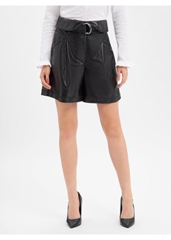 BOSS Orange Szorty - Tadeli Kobiety Sztuczna skóra czarny jednolity ze sklepu vangraaf w kategorii Szorty - zdjęcie 187574779