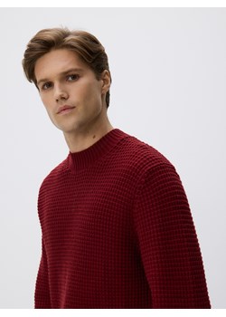 Reserved - Strukturalny sweter z domieszką wełny - czerwony ze sklepu Reserved w kategorii Swetry męskie - zdjęcie 187574818