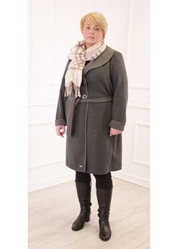 Płaszcz FPL1026 SZARY CIEMNY ze sklepu fokus.pl w kategorii Płaszcze damskie - zdjęcie 187575945