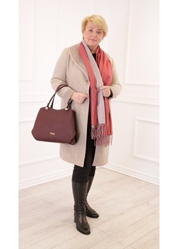 Płaszcz FPL1026 BEŻOWO RÓŻOWY ze sklepu fokus.pl w kategorii Płaszcze damskie - zdjęcie 187575946