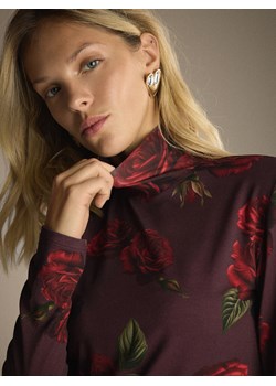 Reserved - Bluzka w róże - ciemnofioletowy ze sklepu Reserved w kategorii Bluzki damskie - zdjęcie 187576026