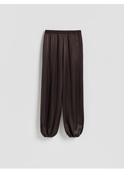 Reserved - Spodnie z wiskozy - ciemnobrązowy ze sklepu Reserved w kategorii Spodnie damskie - zdjęcie 187576038