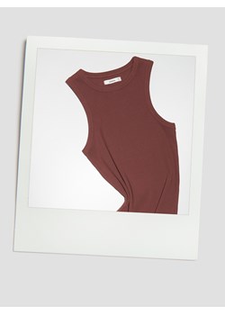 Reserved - Bawełniany top - brązowy ze sklepu Reserved w kategorii Bluzki damskie - zdjęcie 187576117