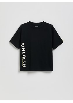 Reserved - Bawełniany t-shirt - czarny ze sklepu Reserved w kategorii T-shirty chłopięce - zdjęcie 187576236