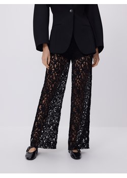 Reserved - Koronkowe spodnie z wiskozą - czarny ze sklepu Reserved w kategorii Spodnie damskie - zdjęcie 187576265