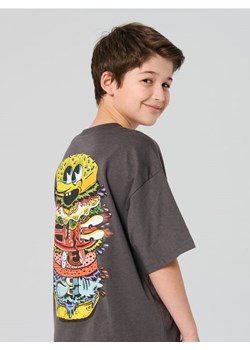 Sinsay - Bawełniana koszulka oversize z nadrukiem SpongeBob SquarePants - szary ze sklepu Sinsay w kategorii T-shirty chłopięce - zdjęcie 187576896