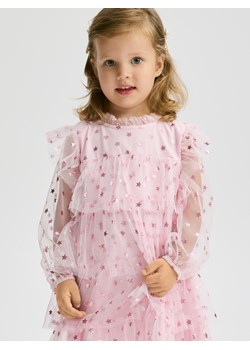 Reserved - Tiulowa sukienka w gwiazdki - pastelowy róż ze sklepu Reserved w kategorii Sukienki dziewczęce - zdjęcie 187577348